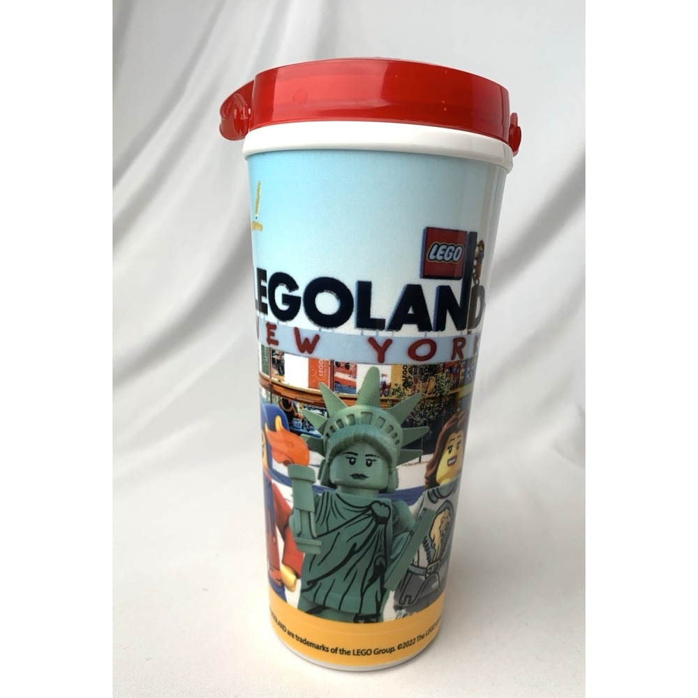 Legoland‎ New York NY Cup Tumbler Plastic Red Lid - NO Straw Whirley
